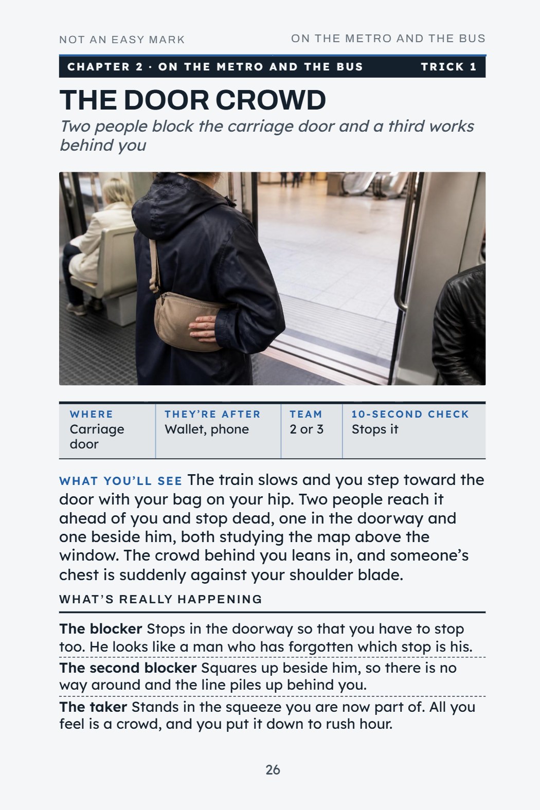 Book page 26: Two at the door, one behind you